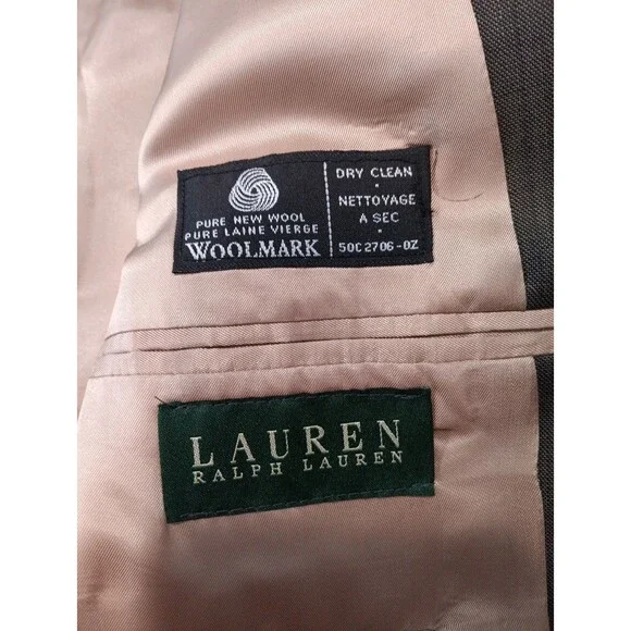 Lauren Ralph Lauren Wool Blazer Jacket Men’s 46L Macy's Brown - Picture 5 of 7